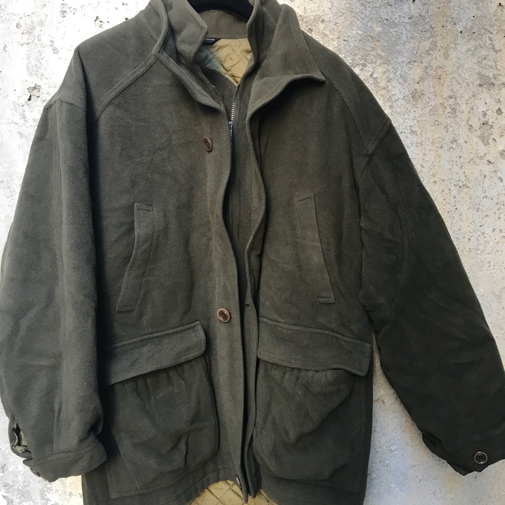 Bergdorf Goodman army green coat